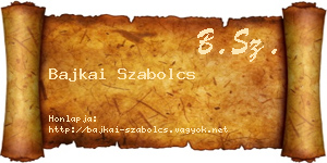 Bajkai Szabolcs névjegykártya